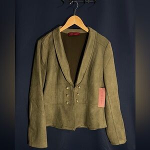 Stylish Olive Blazer with Gold Buttons